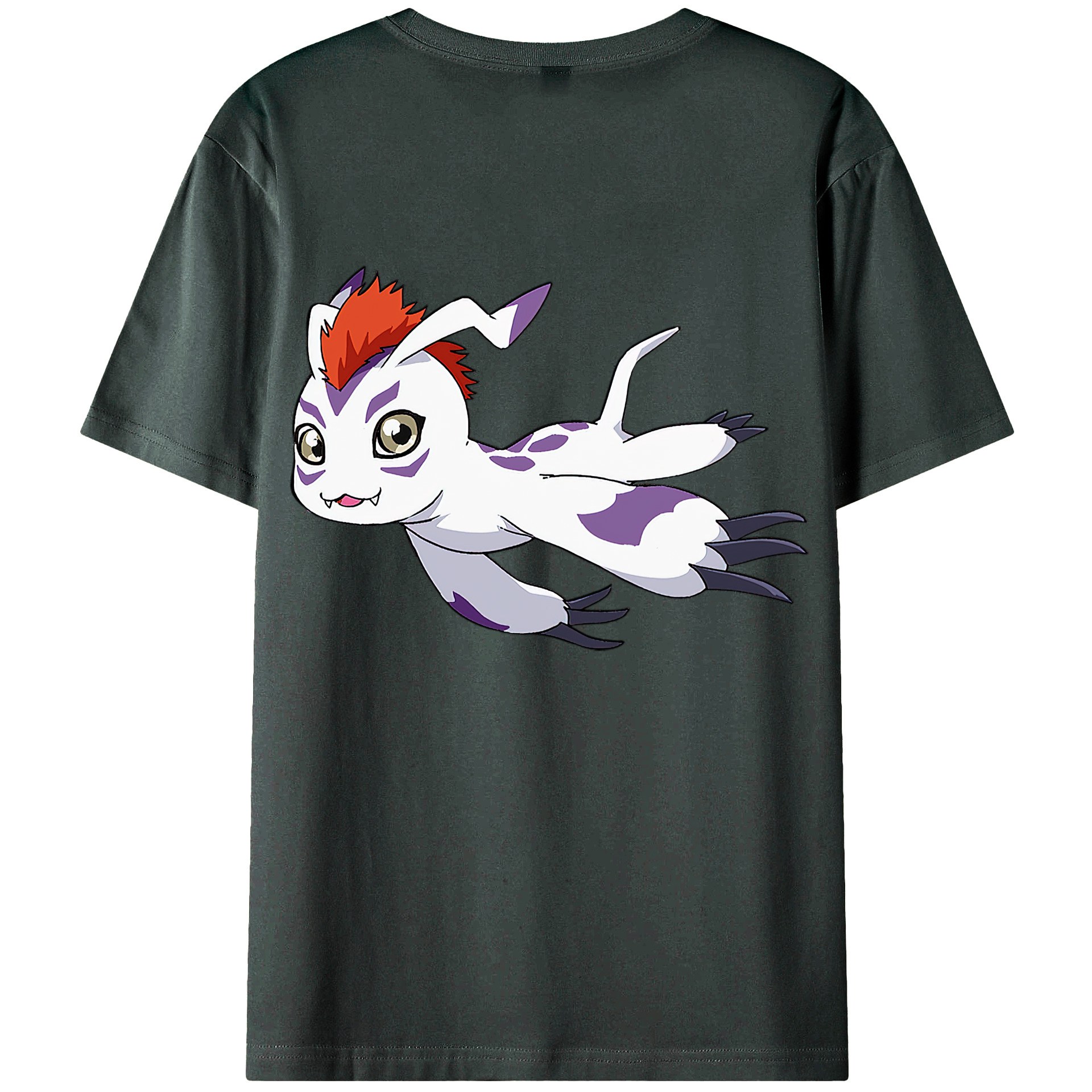 （画像用） Digimon デジタルモンスター/デジモン 綿100％ メンズ半袖Tシャツ（バックプリント） 通気性
